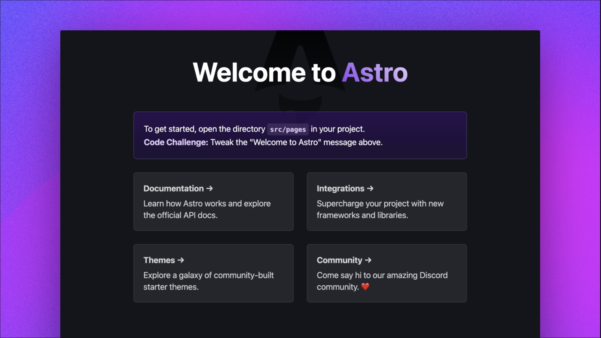 Astro Starter Kit demo site