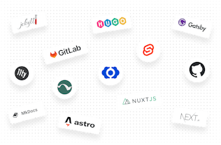 Static site generator and Git provider logos surrounding the CloudCannon logo