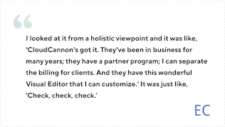 Quote from agency customer Ed