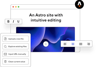 An astro site with intuitive editing