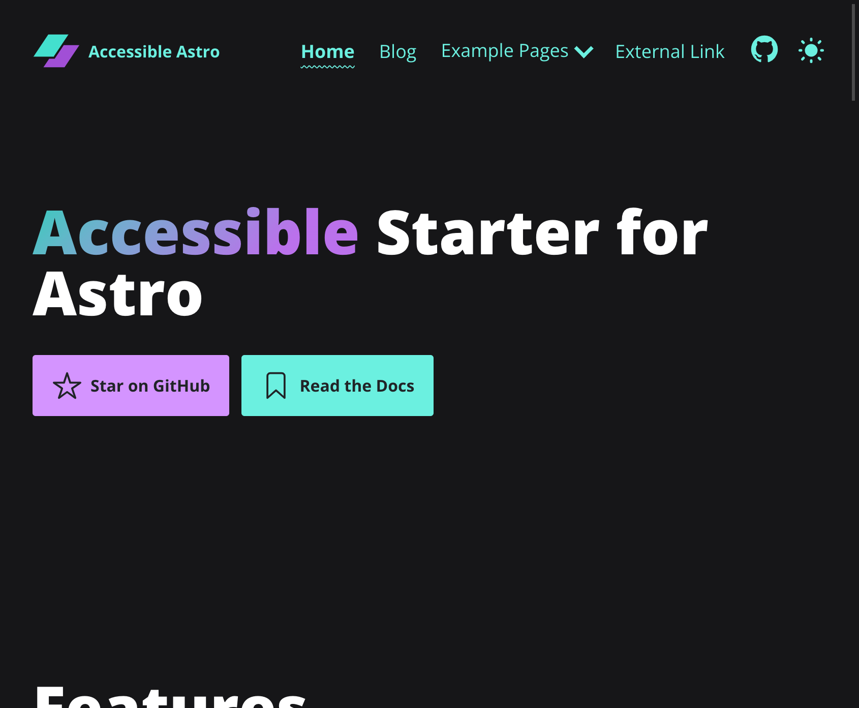 Accessible Astro Starter demo site