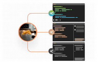 Developer using a range of AI tooling with their IDE
