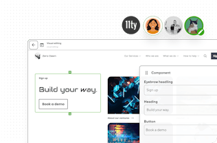 Screenshot of CloudCannon's Visual Editor and active users
