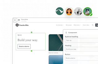Screenshot of CloudCannon's Visual Editor and active users