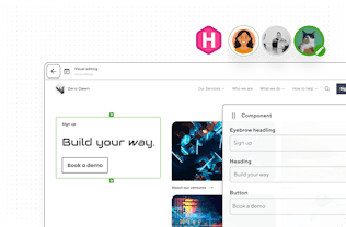 Screenshot of CloudCannon's Visual Editor and active users