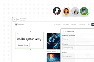 Screenshot of CloudCannon's Visual Editor and active users