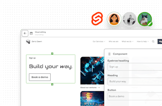 Screenshot of CloudCannon's Visual Editor and active users