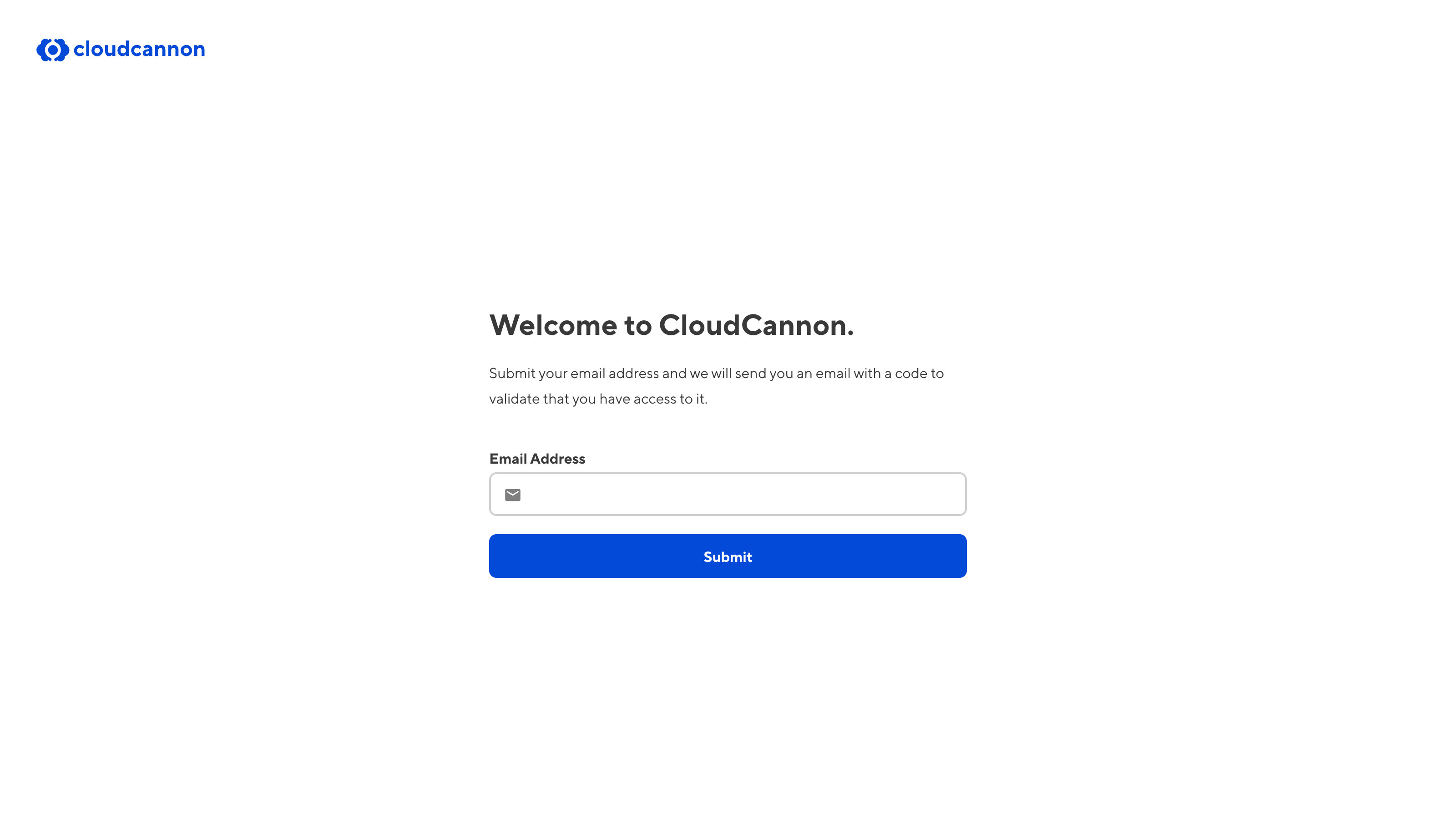 A screenshot of the Signup page shows a field to enter the email address you want to associate with your CloudCannon account.