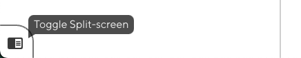 The toggle split-screen button in the bottom left of the editing interface.