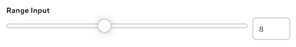 A screenshot of the Range input in the Data Editor, showing a sliding scale between 0 and 20.