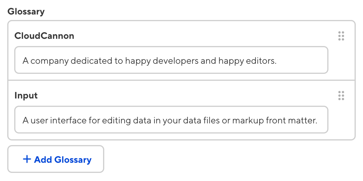 A screenshot of a mutable Object input in the Data Editor, showing the nested inputs at the parent scope.