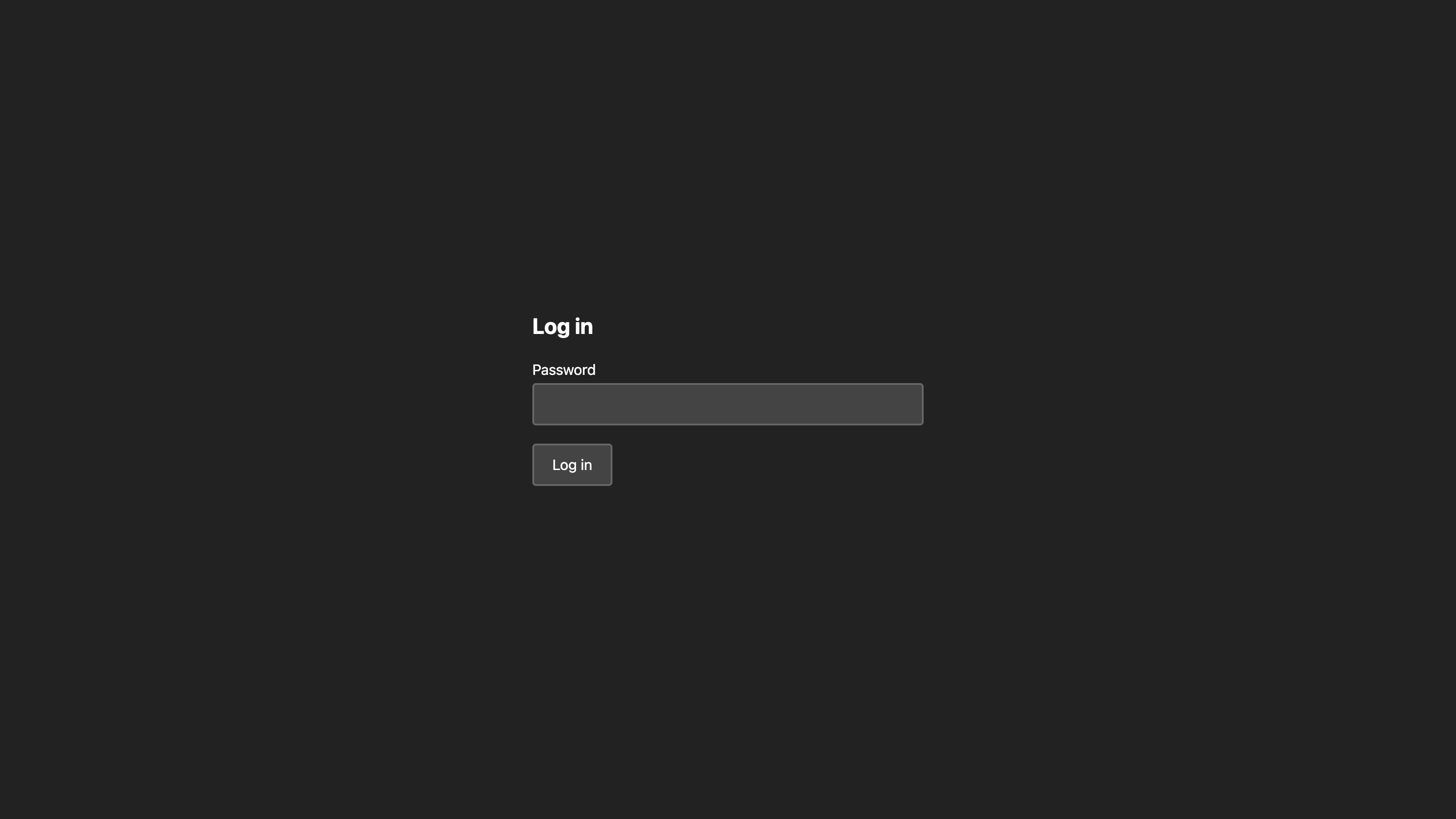 A screenshot of the default Login page for a Site with Password Authentication enabled.