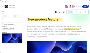 CloudCannon content editor interface