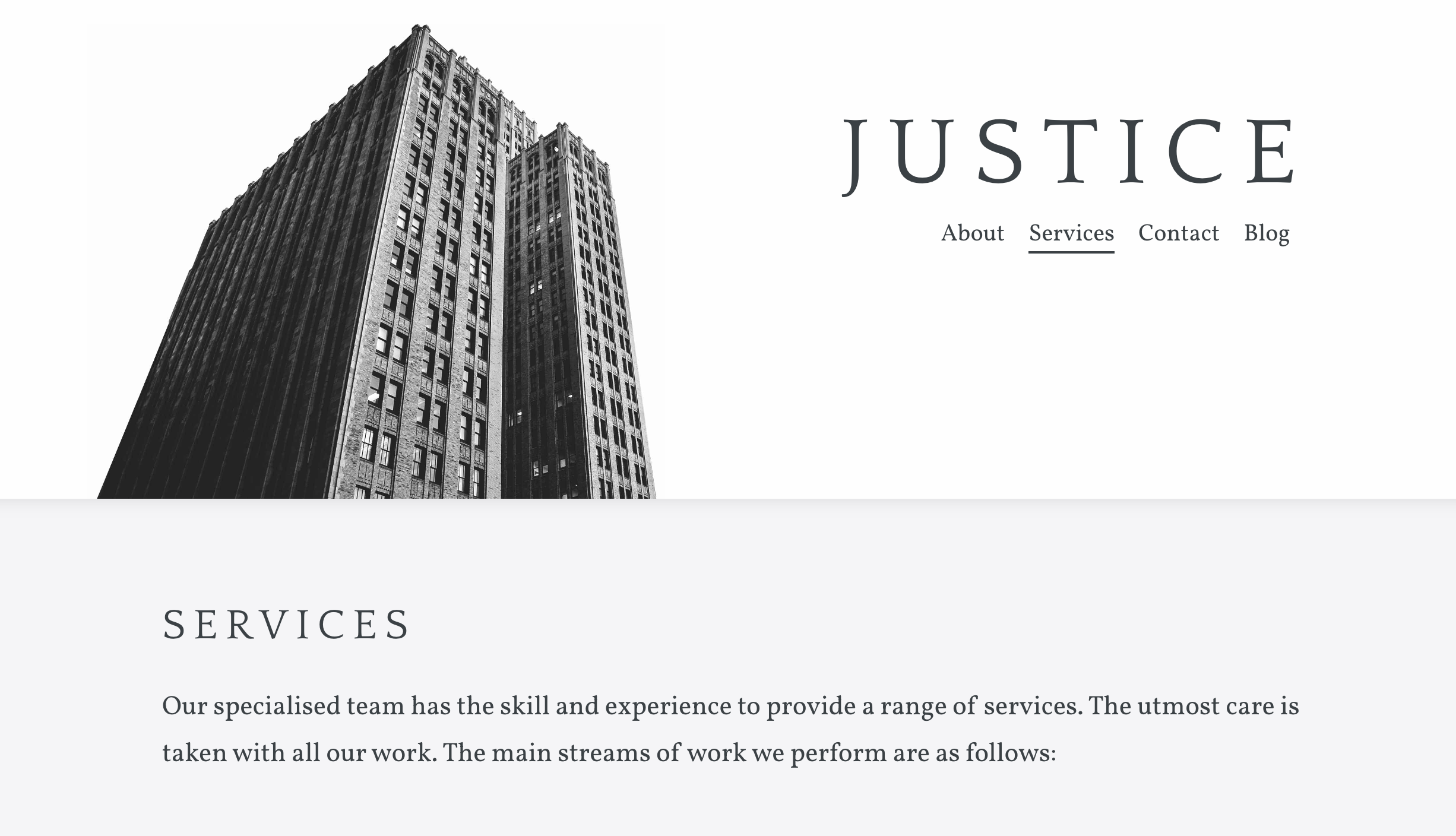 Screenshot of Justice theme for Jekyll