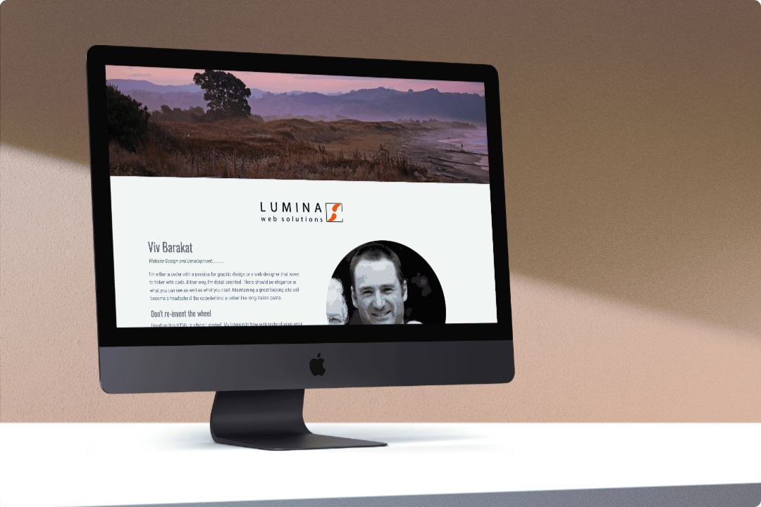 Image of an iMac showing Lumina's website