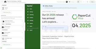 PaperCut Portal showing variant content