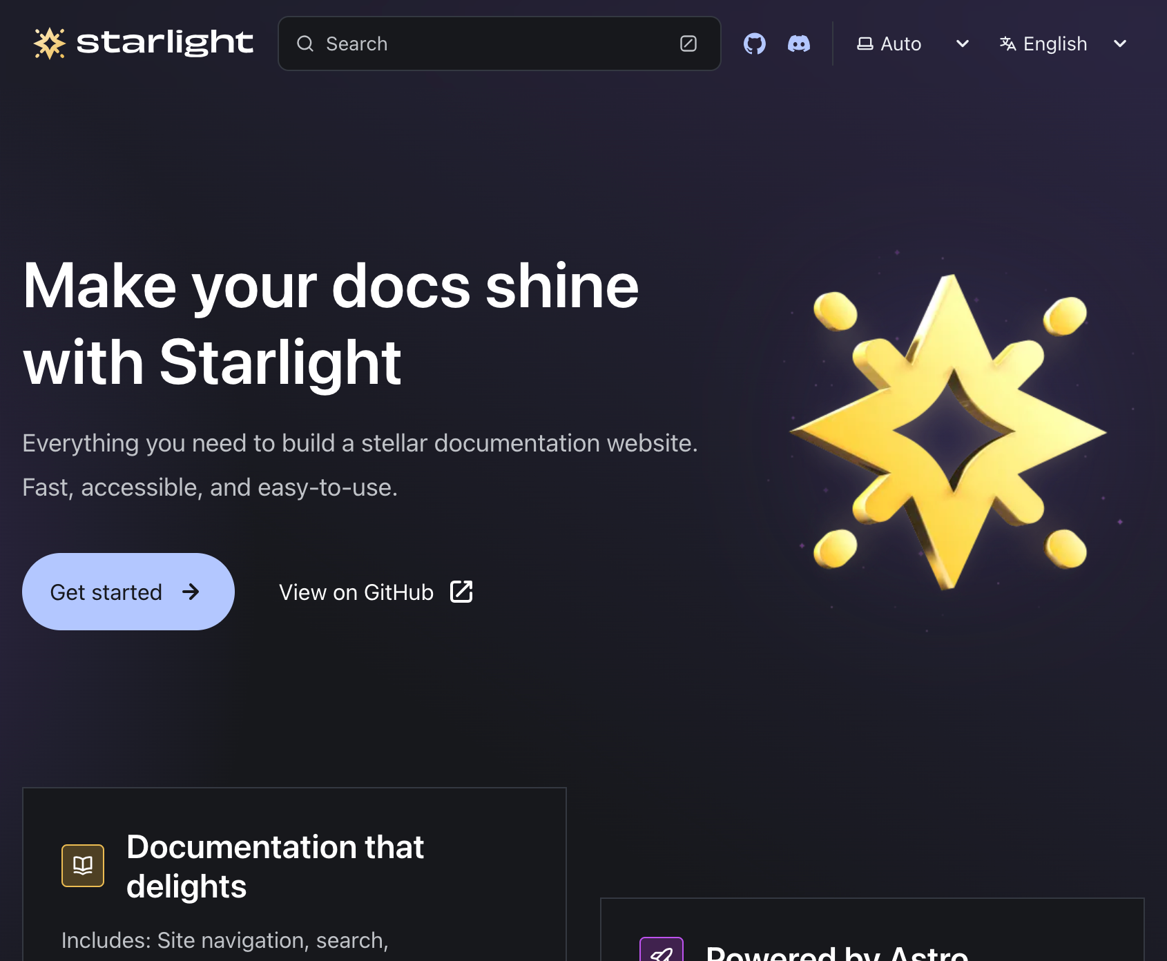 Starlight demo site